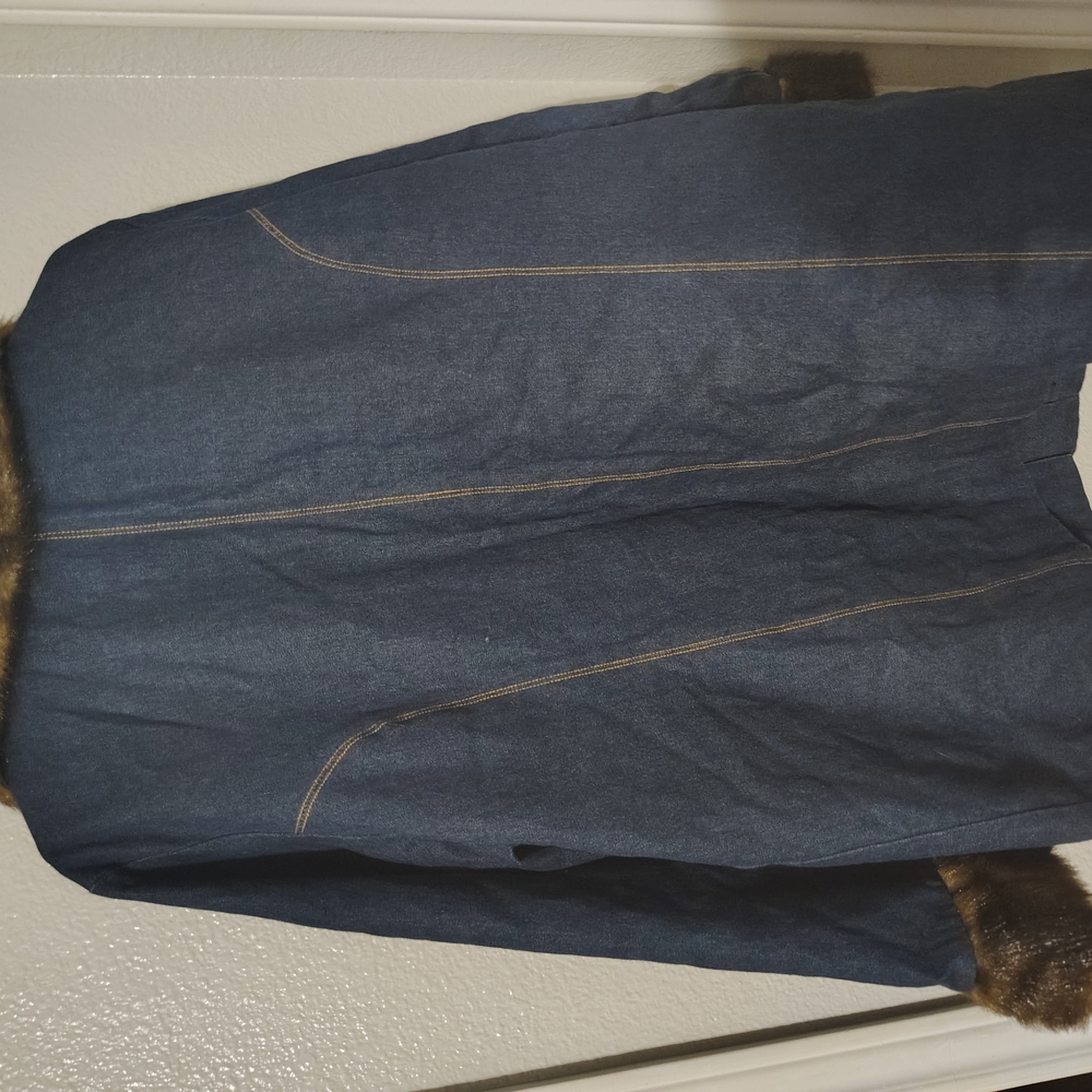 Denim Jacket with Faux Fur Trim